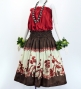 Hula Shantung Pa'u Skirt with Hula Girl Print / Luxury Collection / Brown / J3078br