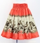 Hula Shantung Pa'u Skirt with Hula Girl Print / Luxury Collection / Orange / J3078or