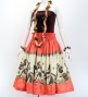 Hula Shantung Pa'u Skirt with Hula Girl Print / Luxury Collection / Orange / J3078or