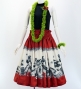 Hula Shantung Pa'u Skirt with Hula Girl Print / Luxury Collection / Red / J3078rd