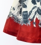 Hula Shantung Pa'u Skirt with Hula Girl Print / Luxury Collection / Red / J3078rd