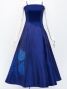 Hula Long Velvet & Shantung Dress with Lehua Print / Luxury Collection / J3080bl
