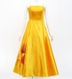 Hula Long Velvet & Shantung Dress with Lehua Print / Luxury Collection / J3080ye