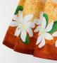 Hula Shantung Pa'u Skirt with Tiare & Kahiko Print / Luxury Collection / Orange /J3082or