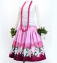 Hula Shantung Pa'u Skirt with Tiare & Kahiko Print / Luxury Collection / Pink / J3082pi