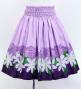 Hula Shantung Pa'u Skirt with Tiare & Kahiko Print / Luxury Collection / Purple / J3082pu