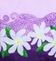 Hula Shantung Pa'u Skirt with Tiare & Kahiko Print / Luxury Collection / Purple / J3082pu