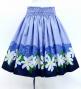 Hula Shantung Pa'u Skirt with Tiare & Kahiko Print / Luxury Collection / PPL & NV / J3082punv