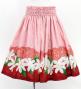 Hula Shantung Pa'u Skirt with Tiare & Kahiko Print / Luxury Collection / Red / J3082rd