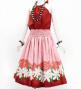 Hula Shantung Pa'u Skirt with Tiare & Kahiko Print / Luxury Collection / Red / J3082rd