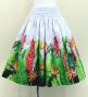Hula Shantung Pa'u Skirt with Red Ginger & Strelitzia Print / Luxury Collection / J3086-1