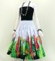 Hula Shantung Pa'u Skirt with Red Ginger & Strelitzia Print / Luxury Collection / J3086-1