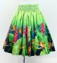 Hula Shantung Pa'u Skirt with Red Ginger & Strelitzia Print / Luxury Collection / J3086-4