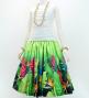 Hula Shantung Pa'u Skirt with Red Ginger & Strelitzia Print / Luxury Collection / J3086-4