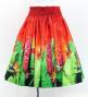 Hula Shantung Pa'u Skirt with Red Ginger & Strelitzia Print / Luxury Collection / J3086-6