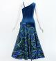 Hula One Shoulder Dress with Ti Leaf/ Luxury Collection / Blue / J3088bl