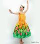 Hula Blouse & Pa'u Set-Up with Torch Ginger & Heliconia Print / Luxury Collection /J3089-4