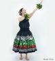 Hula Blouse & Pa'u Set-Up with Hula girl Print / Luxury Collection / J3091bk