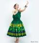 Hula Blouse & Pa'u Set-Up with Hula girl Print / Luxury Collection / J3091gr