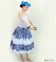 Hula Blouse & Pa'u Set-Up with Kahiko Print / Luxury Collection / J3094whbl
