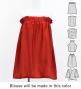 Hula Blouse & Pa'u Set-Up with Red Ginger & Strelitzia Print / Luxury Collection / J3096rd