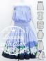 Hula Blouse & Pa'u Set-Up with Tiare & Kahiko Print / Luxury Collection / J3097punv