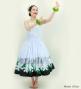Hula Blouse & Pa'u Set-Up with Tiare & Kahiko Print / Luxury Collection / J3097whbk