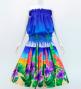 Hula Shantung Tube Top & Pa'u Set-Up with Hibiscus Print / Luxury Collection / J3099-6