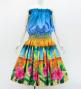 Hula Shantung Tube Top & Pa'u Set-Up with Hibiscus Print / Luxury Collection / J3099-8