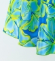 Hula Midi Dress with Hibiscus Print / Luxury Collection / Blue & Yellow Green / J3100blyegr