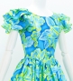 Hula Midi Dress with Hibiscus Print / Luxury Collection / Blue & Yellow Green / J3100blyegr