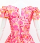 Hula Midi Dress with Hibiscus Print / Luxury Collection / Pink & Yellow / J3100piye