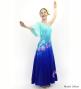 Hula One Shoulder Flare sleeve Long Dress with Velvet / Luxury Collection / Light Blue & Blue / J3102lblbl