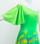 Hula One Shoulder Flare sleeve Long Dress with Velvet / Luxury Collection / Light Green & Green / J3102lgrgr