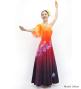 Hula One Shoulder Flare sleeve Long Dress with Velvet / Luxury Collection / Orange & Brown / J3102orbr