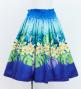 Hula Shantung Pa'u Skirt with Plumeria Lei Print / Luxury Collection / Light BL & BL / J3147lblbl