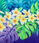 Hula Shantung Pa'u Skirt with Plumeria Lei Print / Luxury Collection / Light BL & BL / J3147lblbl