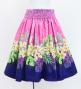 Hula Shantung Pa'u Skirt with Plumeria Lei Print / Luxury Collection / Light PU & NV / J3147lpunv