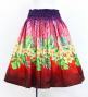 Hula Shantung Pa'u Skirt with Plumeria Lei Print / Luxury Collection / PU & RD / J3147purd