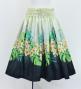 Hula Shantung Pa'u Skirt with Plumeria Lei Print / Luxury Collection / WH & BK / J3147whbk