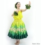 Hula Blouse & Pa'u Set-Up with Plumeria Lei Print / Luxury Collection / J3148yegr