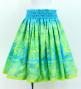 Hula Shantung Pa'u Skirt with Hawaiian Quilt Print / Luxury Collection / J3149-7
