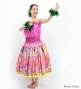 Hula Blouse & Pa'u Set-Up with Hawaiian Quilt Print / Luxury Collection / J3150-1