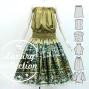 Hula Blouse & Pa'u Set-Up with Hawaiian Quilt Print / Luxury Collection /J3150-4