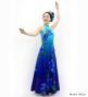 Hula Long Hibiscus Dress with Velvet / Luxury Collection / Blue & Navy/ J3151blnv