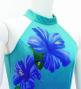 Hula Long Hibiscus Dress with Velvet / Luxury Collection / Blue & Navy/ J3151blnv