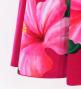 Hula Long Hibiscus Dress with Velvet / Luxury Collection / Cream & Pink/ J3151crpi
