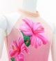 Hula Long Hibiscus Dress with Velvet / Luxury Collection / Cream & Pink/ J3151crpi