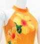 Hula Long Hibiscus Dress with Velvet / Luxury Collection / Orange & Aqua / J3151oraq