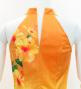 Hula Long Hibiscus Dress with Velvet / Luxury Collection / Orange & Aqua / J3151oraq